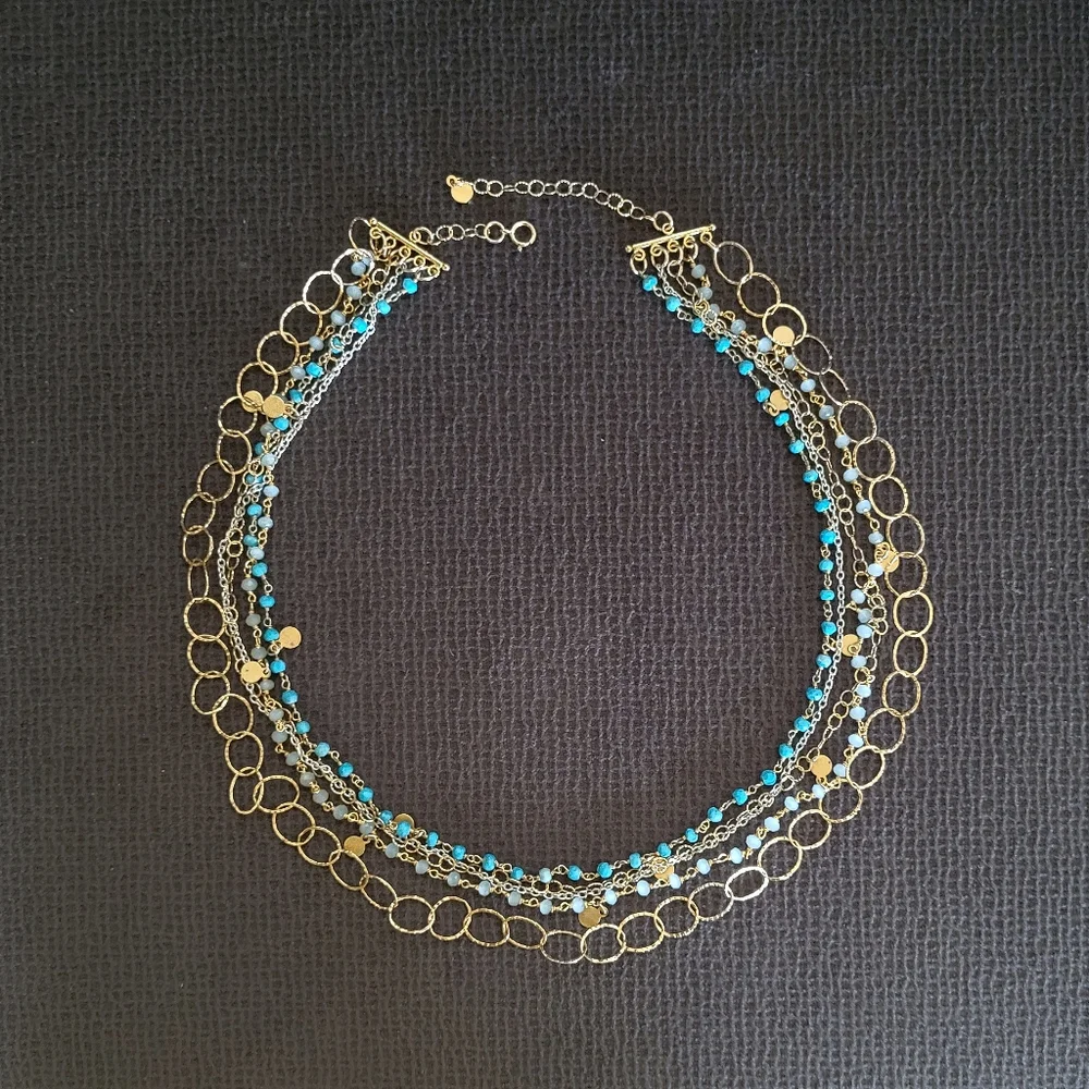 Five🖐 Strand Necklace Statement Necklace - Picture 6 of 16